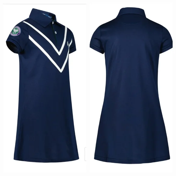 NWT Polo Ralph Lauren Wimbledon Chevron Performance Polo Dress, Size M - Picture 5 of 16